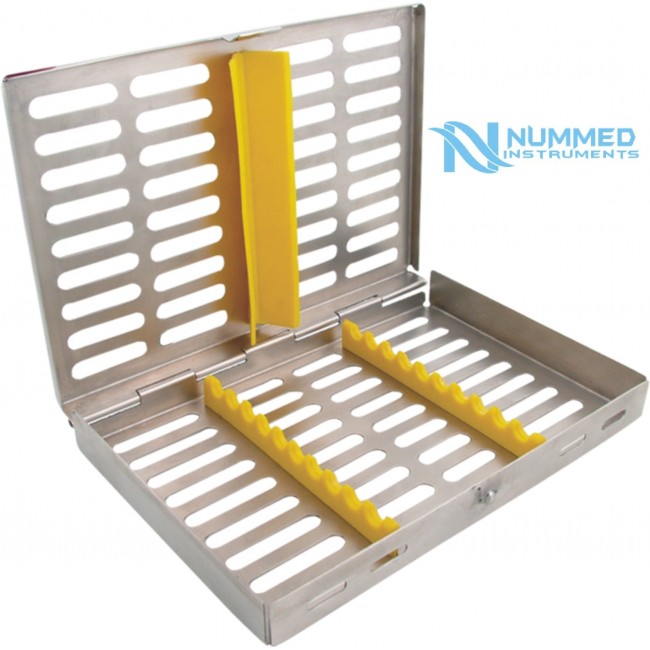 10 Pcs Instruments Sterilization Tray With Hinged Lids, Click Lock 10 Pcs Instruments Sterilization Tray With Hinged Lids, Click Lock